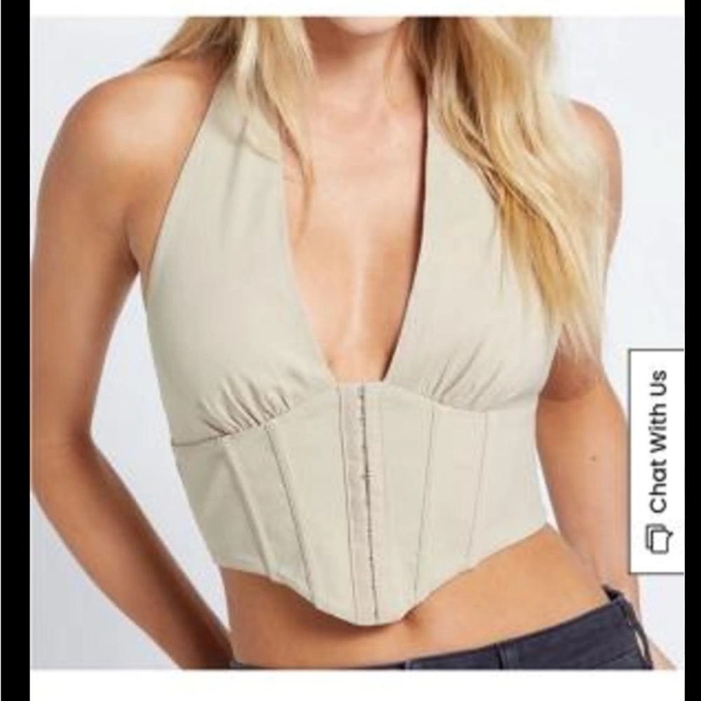 Kendall & Kylie Hook-And-Eye Halter Top